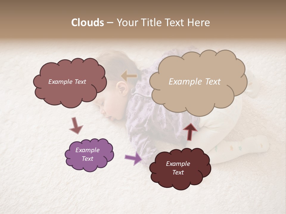 A Baby Is Sleeping On A White Carpet PowerPoint Template