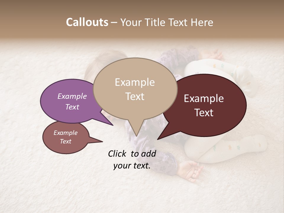 A Baby Is Sleeping On A White Carpet PowerPoint Template