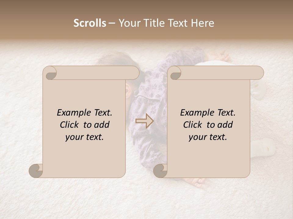 A Baby Is Sleeping On A White Carpet PowerPoint Template