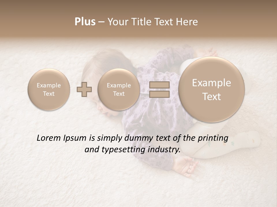 A Baby Is Sleeping On A White Carpet PowerPoint Template