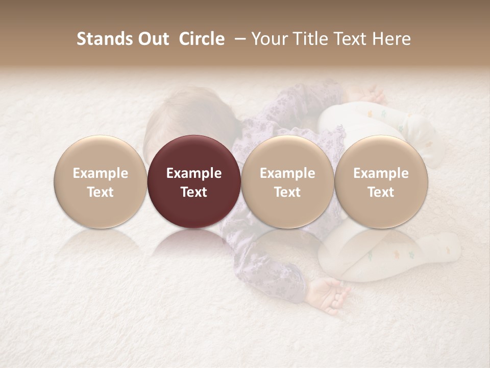 A Baby Is Sleeping On A White Carpet PowerPoint Template