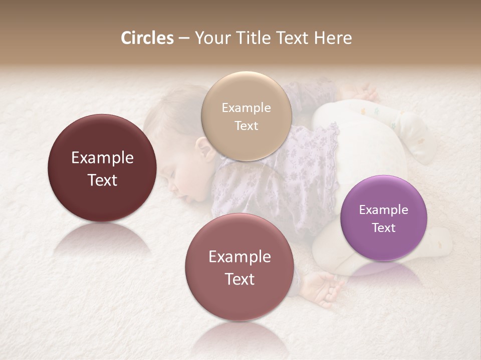 A Baby Is Sleeping On A White Carpet PowerPoint Template