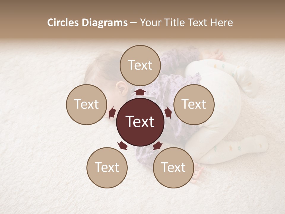 A Baby Is Sleeping On A White Carpet PowerPoint Template
