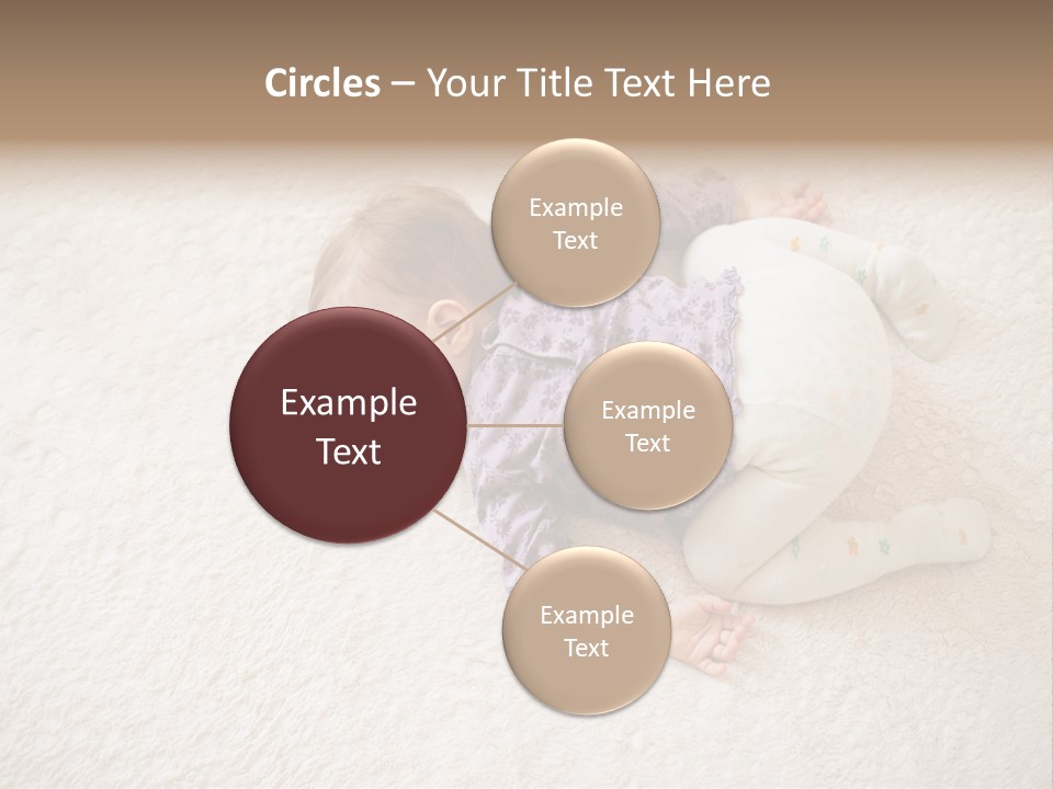 A Baby Is Sleeping On A White Carpet PowerPoint Template