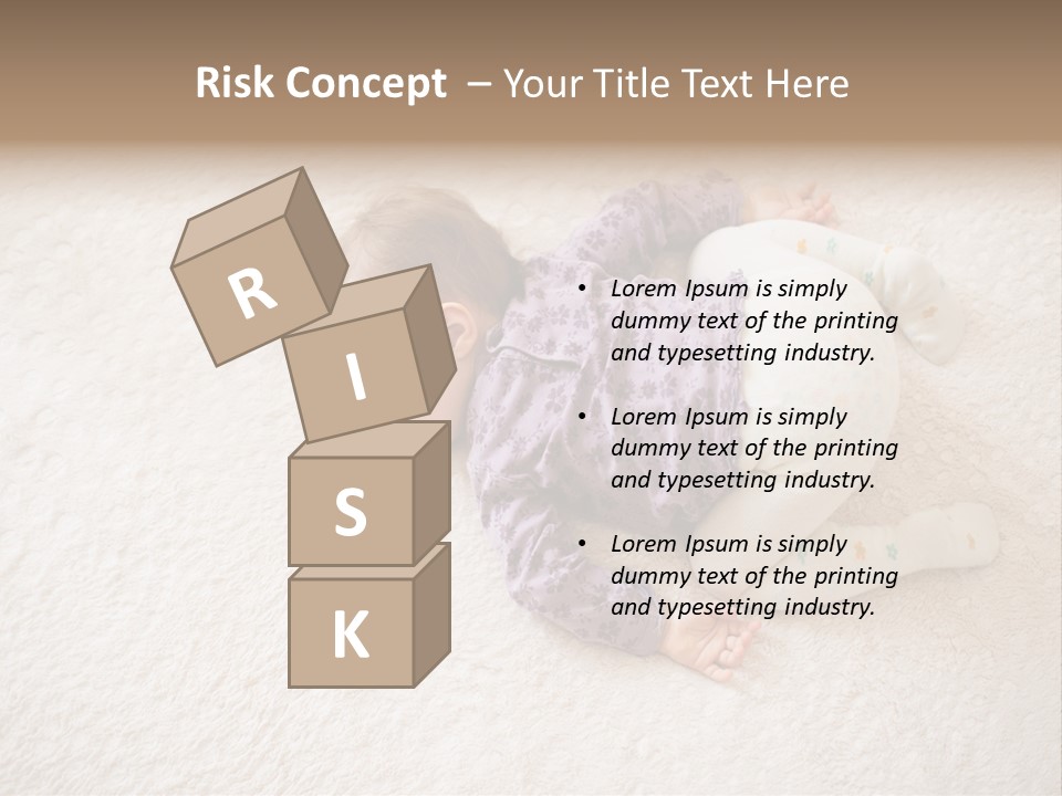 A Baby Is Sleeping On A White Carpet PowerPoint Template