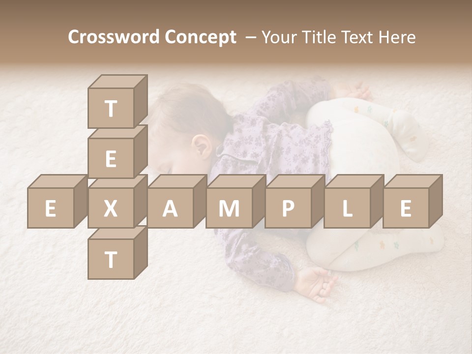 A Baby Is Sleeping On A White Carpet PowerPoint Template