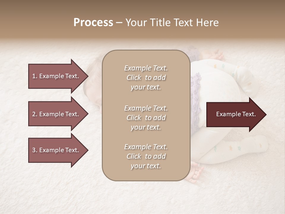 A Baby Is Sleeping On A White Carpet PowerPoint Template