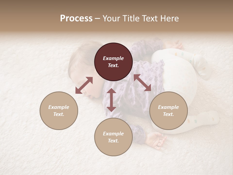 A Baby Is Sleeping On A White Carpet PowerPoint Template