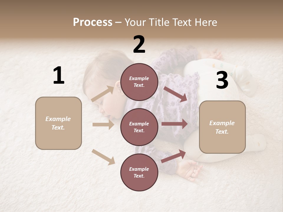 A Baby Is Sleeping On A White Carpet PowerPoint Template