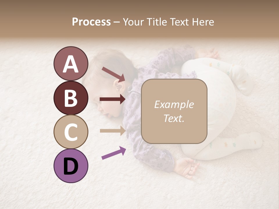 A Baby Is Sleeping On A White Carpet PowerPoint Template