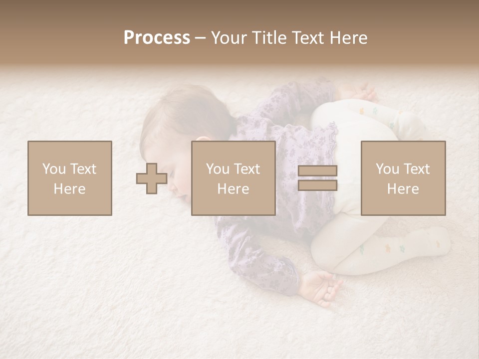 A Baby Is Sleeping On A White Carpet PowerPoint Template