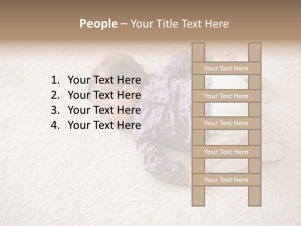 A Baby Is Sleeping On A White Carpet PowerPoint Template