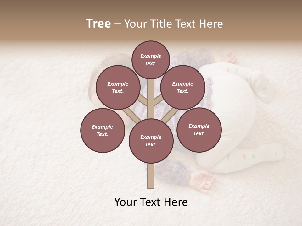 A Baby Is Sleeping On A White Carpet PowerPoint Template