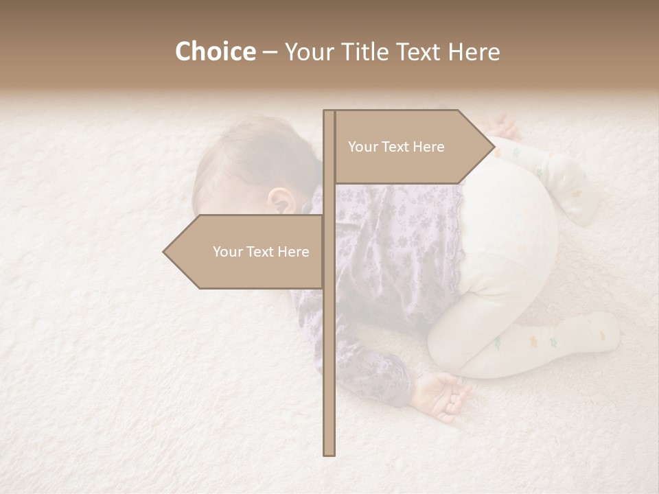 A Baby Is Sleeping On A White Carpet PowerPoint Template