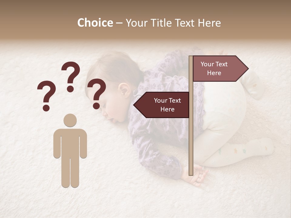 A Baby Is Sleeping On A White Carpet PowerPoint Template
