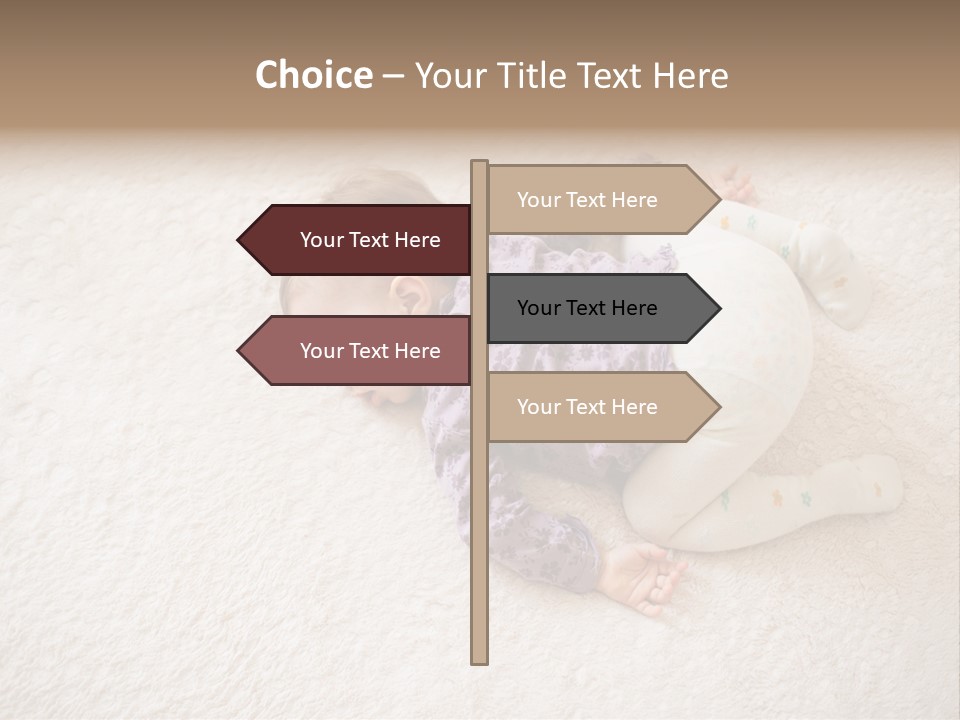 A Baby Is Sleeping On A White Carpet PowerPoint Template