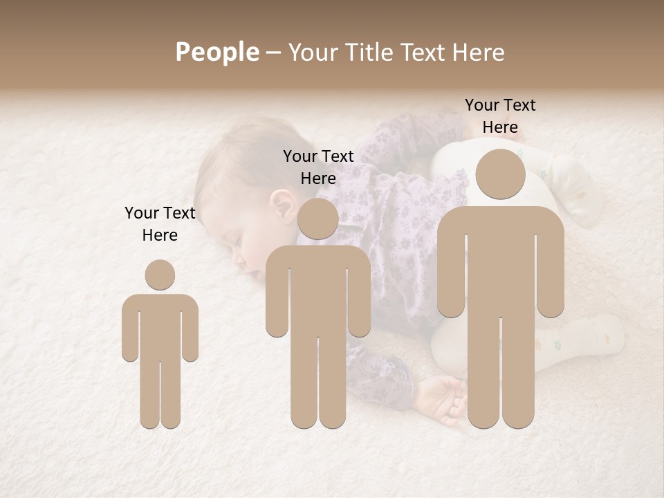 A Baby Is Sleeping On A White Carpet PowerPoint Template
