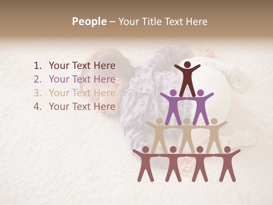 A Baby Is Sleeping On A White Carpet PowerPoint Template