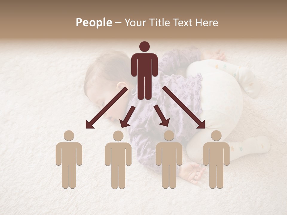 A Baby Is Sleeping On A White Carpet PowerPoint Template