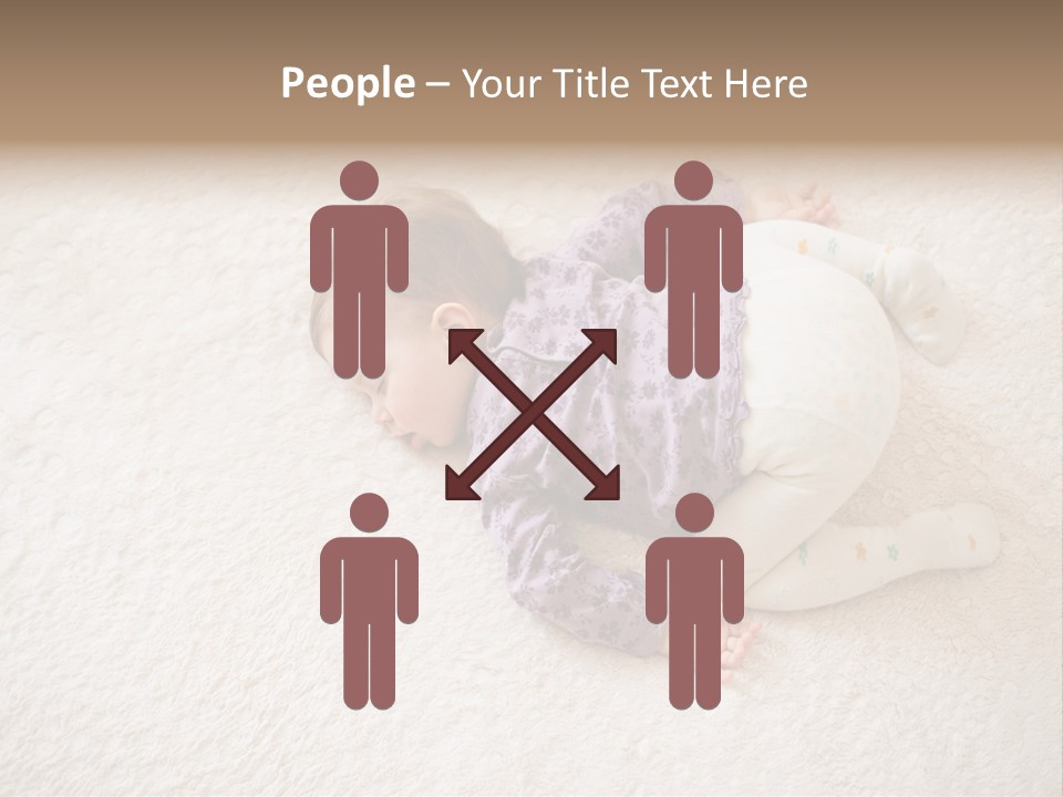A Baby Is Sleeping On A White Carpet PowerPoint Template