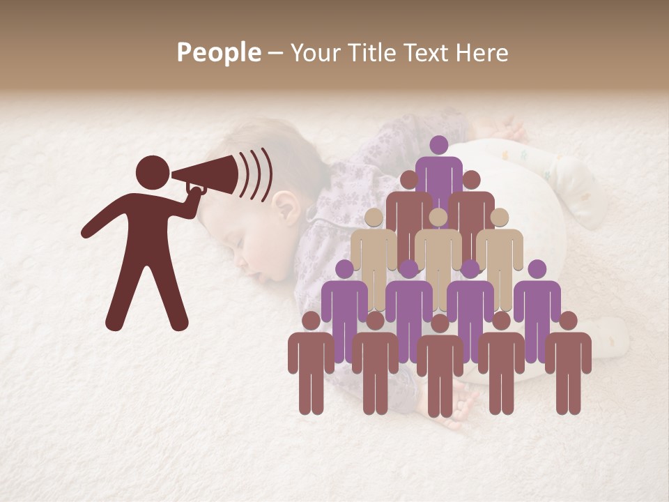 A Baby Is Sleeping On A White Carpet PowerPoint Template