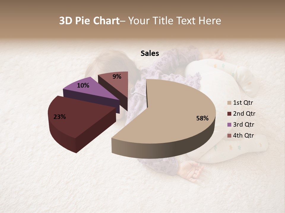 A Baby Is Sleeping On A White Carpet PowerPoint Template