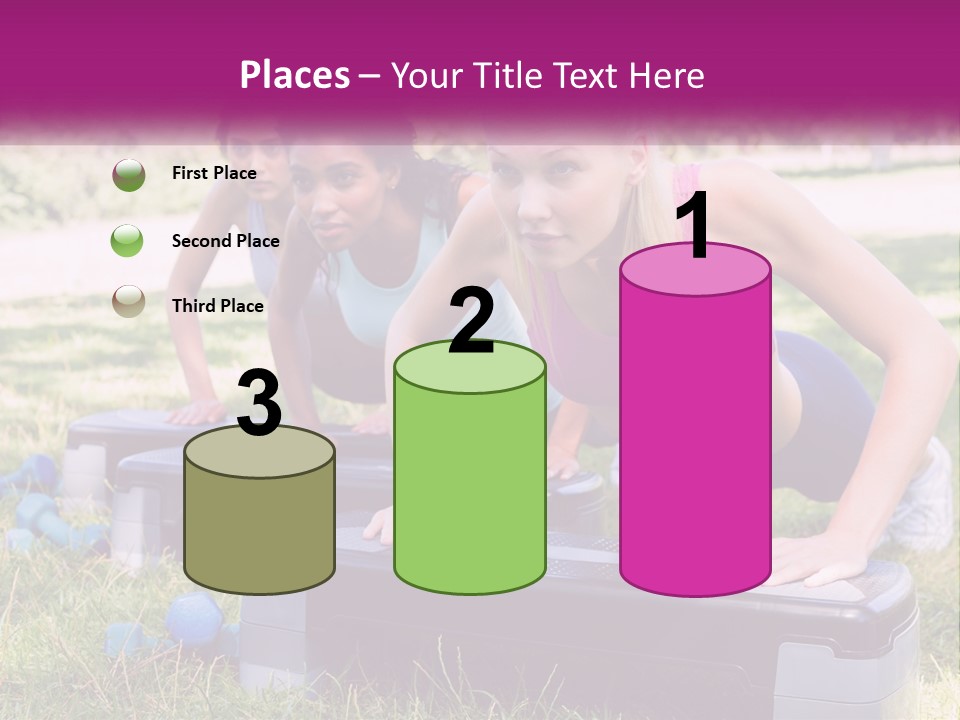 A Group Of Women Doing Push Ups In A Park PowerPoint Template