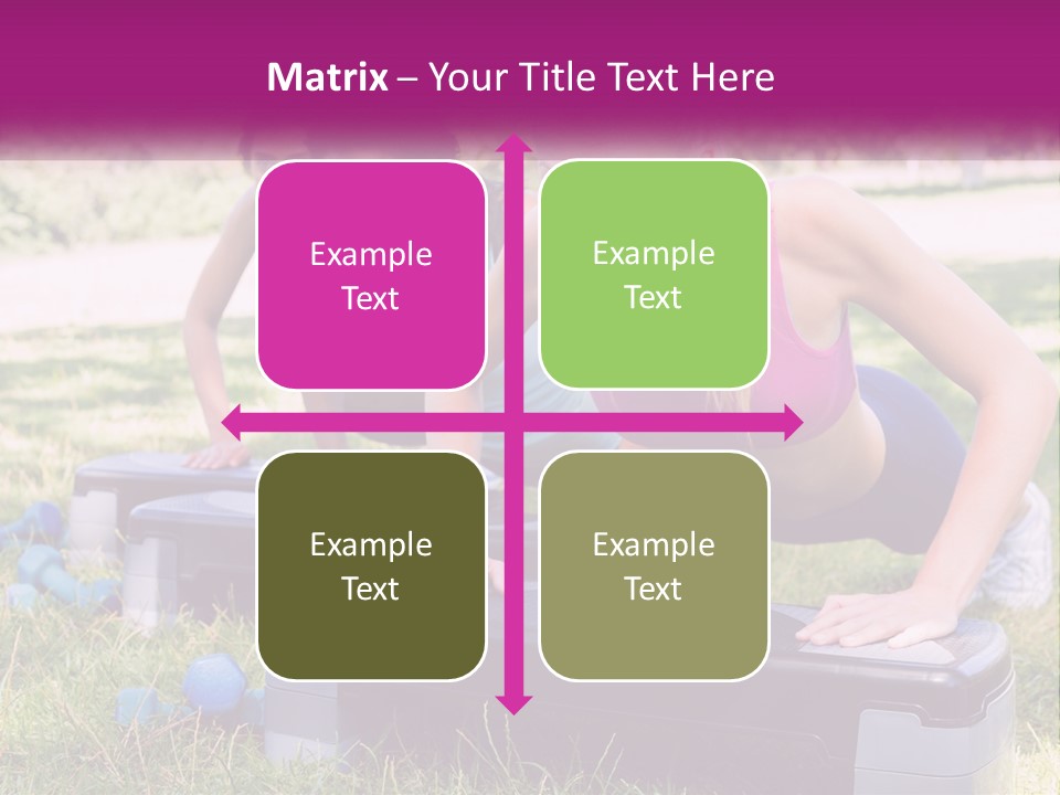 A Group Of Women Doing Push Ups In A Park PowerPoint Template