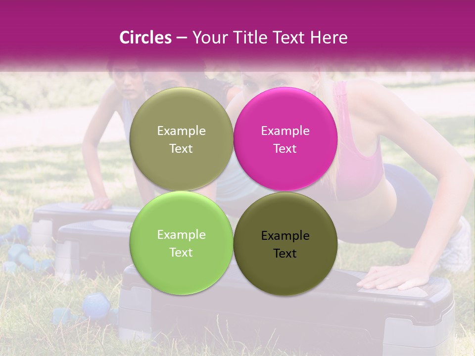 A Group Of Women Doing Push Ups In A Park PowerPoint Template