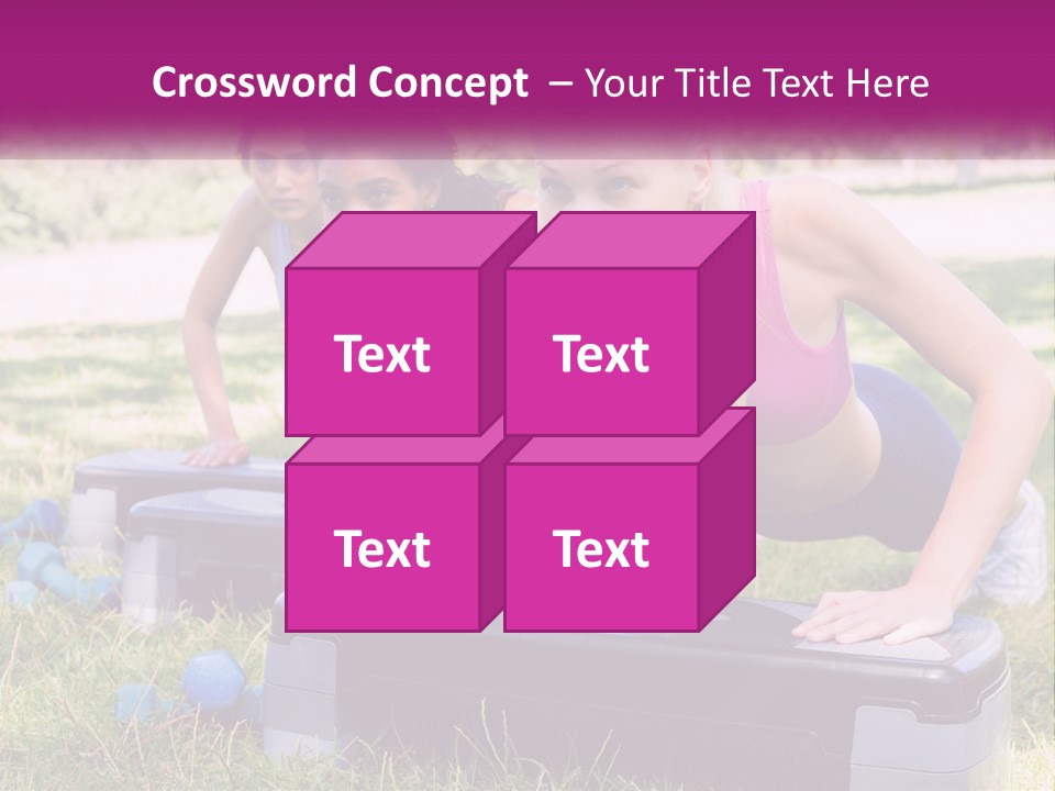 A Group Of Women Doing Push Ups In A Park PowerPoint Template