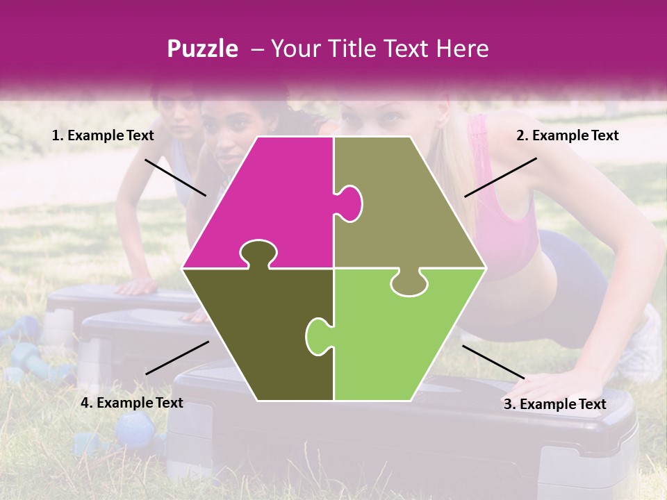 A Group Of Women Doing Push Ups In A Park PowerPoint Template