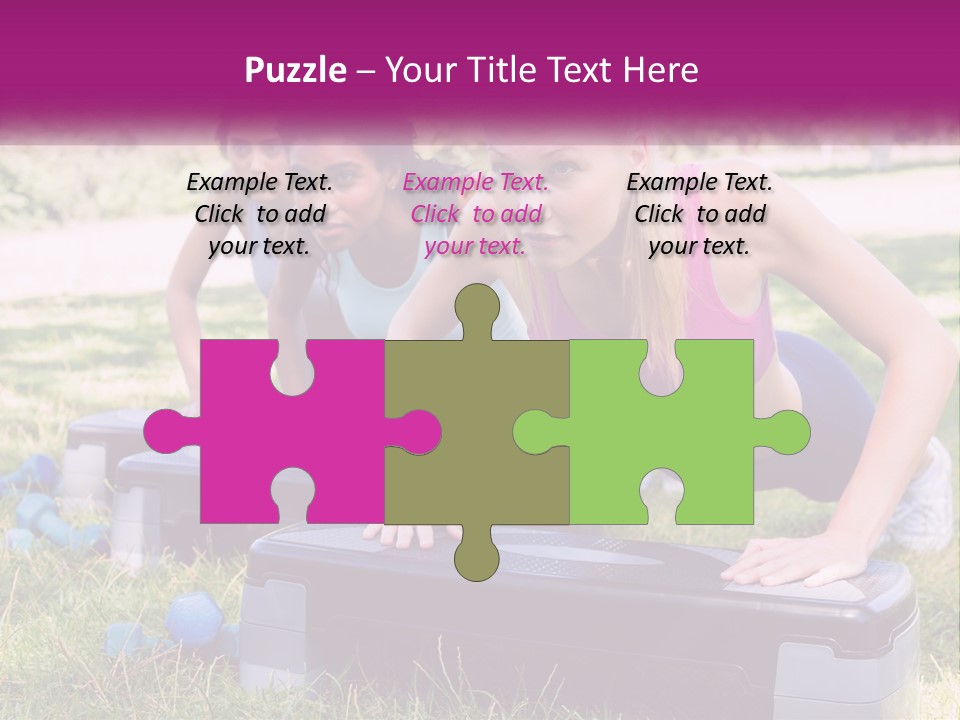 A Group Of Women Doing Push Ups In A Park PowerPoint Template