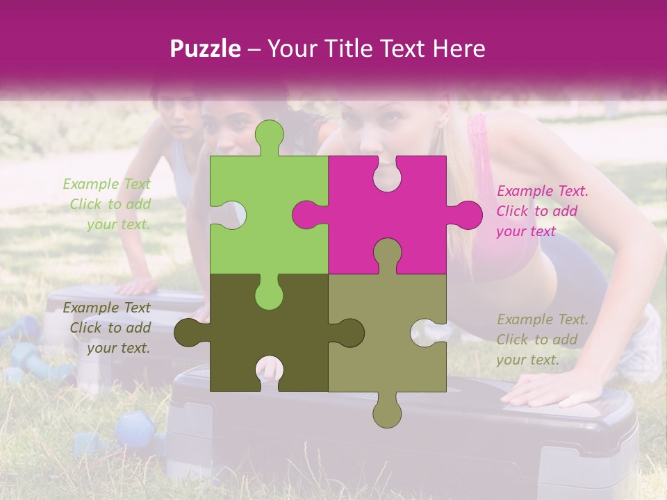 A Group Of Women Doing Push Ups In A Park PowerPoint Template