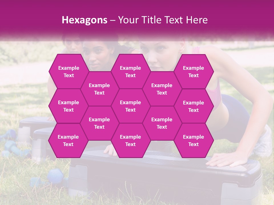 A Group Of Women Doing Push Ups In A Park PowerPoint Template