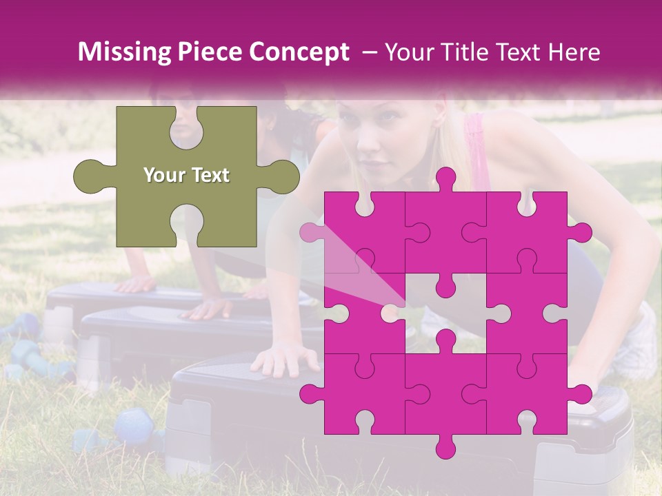 A Group Of Women Doing Push Ups In A Park PowerPoint Template