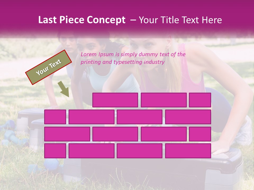 A Group Of Women Doing Push Ups In A Park PowerPoint Template