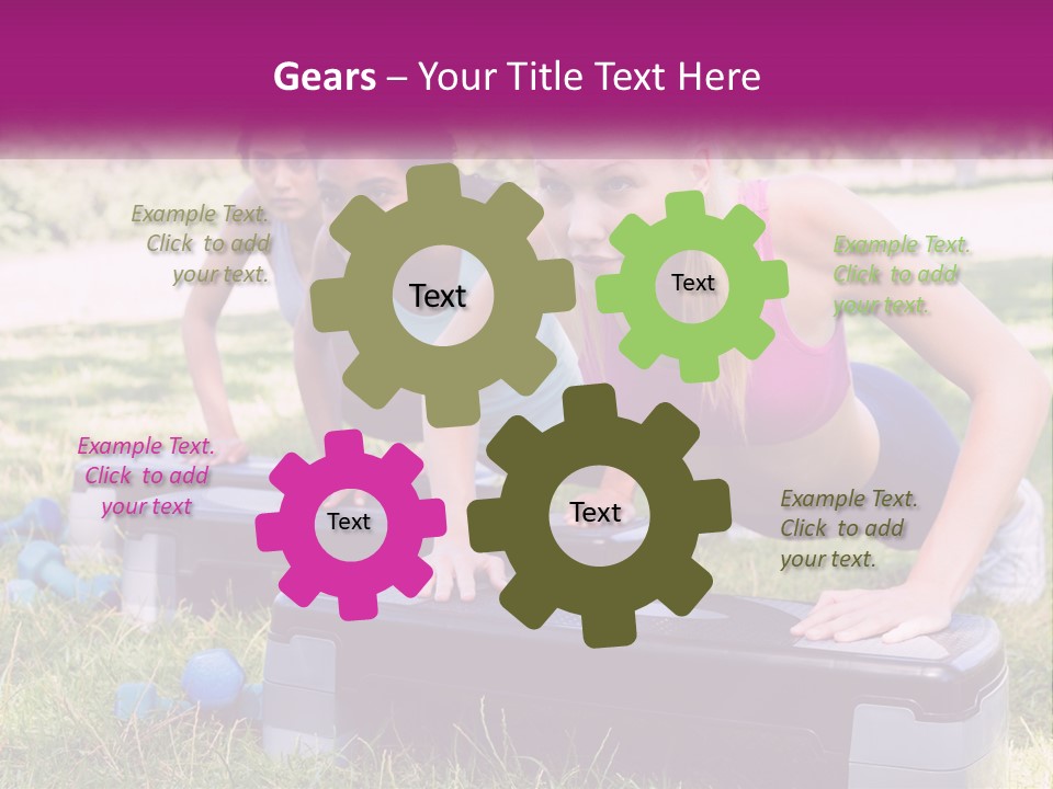 A Group Of Women Doing Push Ups In A Park PowerPoint Template