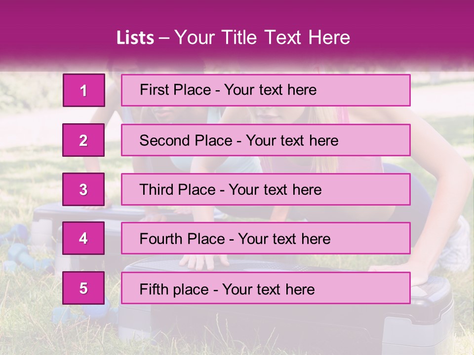 A Group Of Women Doing Push Ups In A Park PowerPoint Template