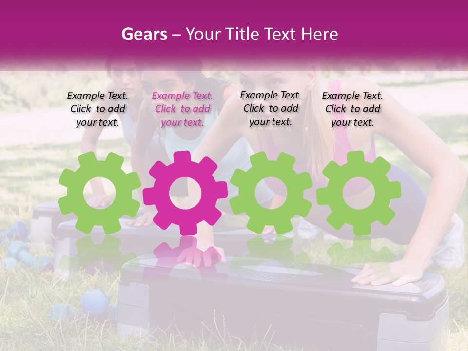 A Group Of Women Doing Push Ups In A Park PowerPoint Template