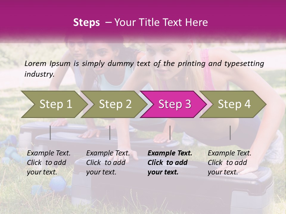 A Group Of Women Doing Push Ups In A Park PowerPoint Template