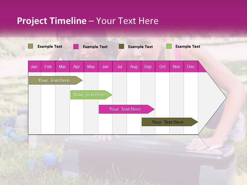 A Group Of Women Doing Push Ups In A Park PowerPoint Template