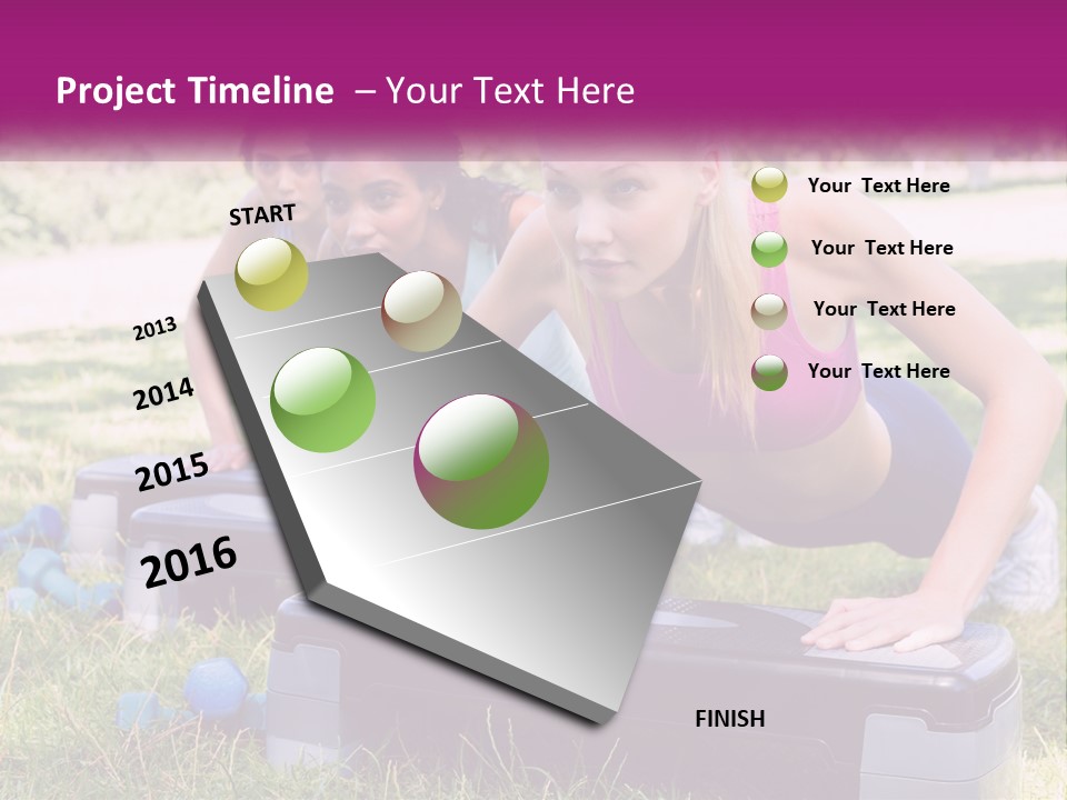 A Group Of Women Doing Push Ups In A Park PowerPoint Template