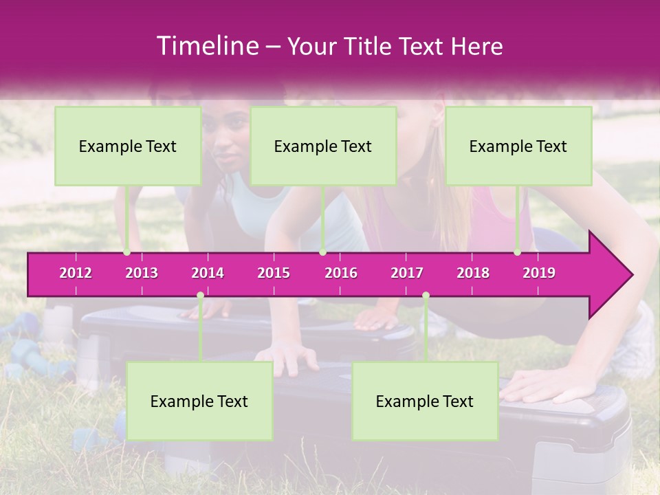 A Group Of Women Doing Push Ups In A Park PowerPoint Template