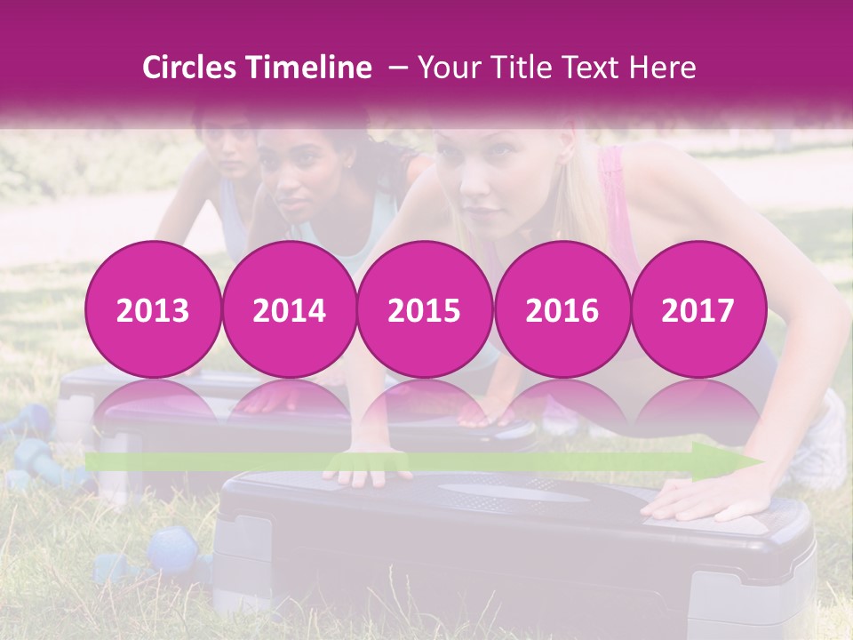 A Group Of Women Doing Push Ups In A Park PowerPoint Template