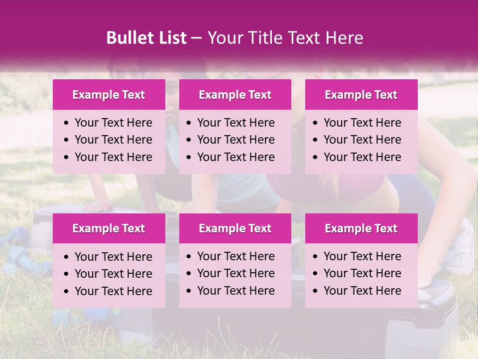 A Group Of Women Doing Push Ups In A Park PowerPoint Template