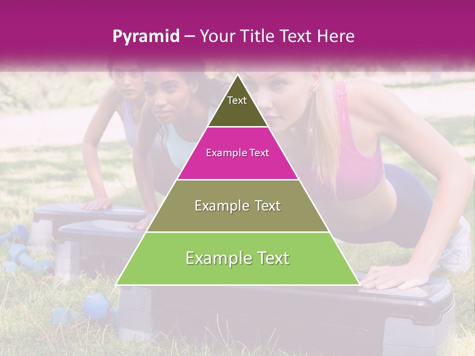 A Group Of Women Doing Push Ups In A Park PowerPoint Template