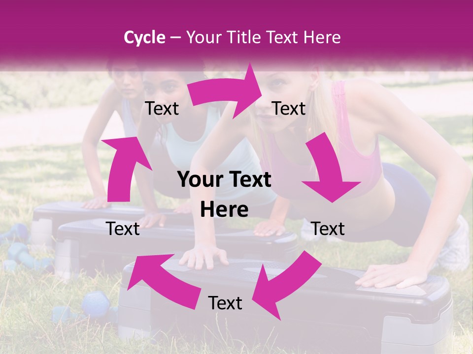 A Group Of Women Doing Push Ups In A Park PowerPoint Template
