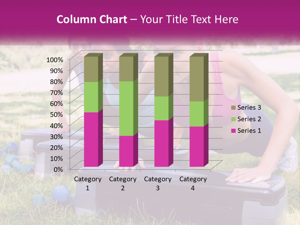 A Group Of Women Doing Push Ups In A Park PowerPoint Template