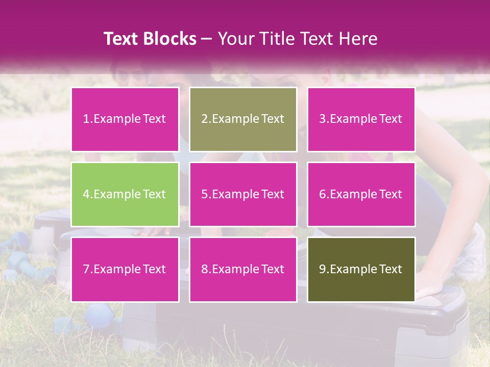 A Group Of Women Doing Push Ups In A Park PowerPoint Template