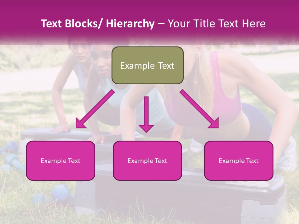 A Group Of Women Doing Push Ups In A Park PowerPoint Template